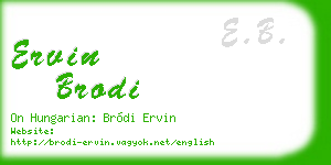 ervin brodi business card
